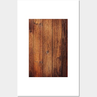 Old brown rustic dark wooden texture - wood timber background Posters and Art